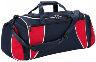 black and red team kit bag