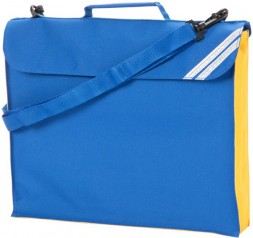 royal and gold contrast trim despatch bag