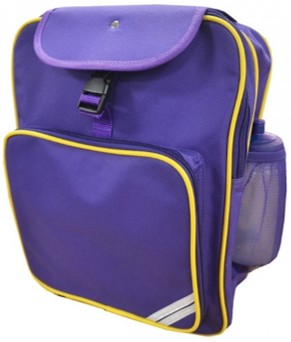 purple/gold contrast trim junior backpack